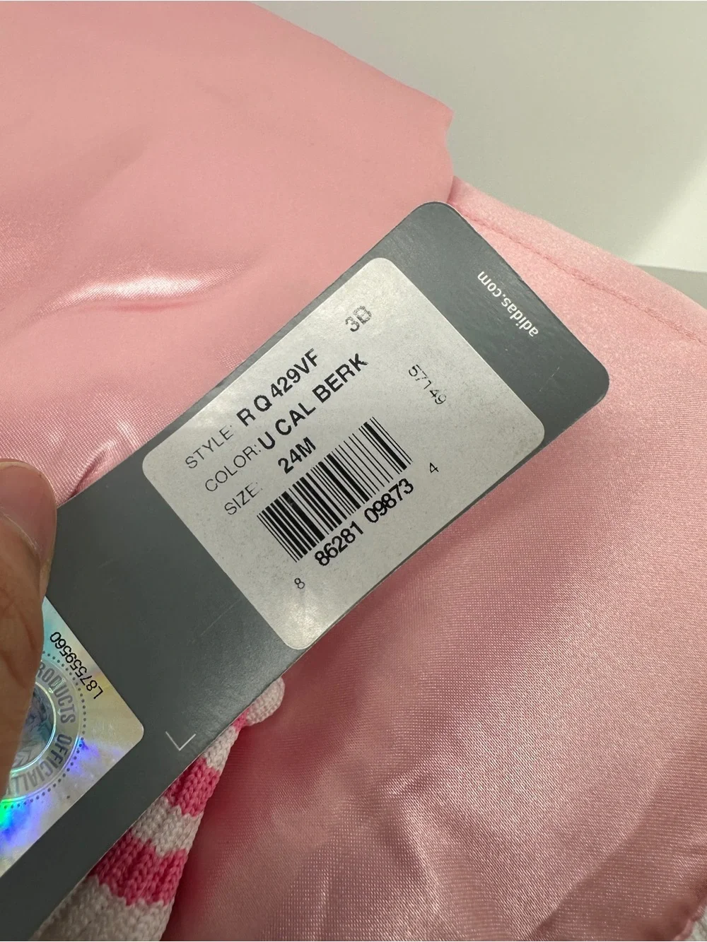 NWT Adidas pink satin U CAL BERKLEY letterman jacket